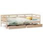Preview: Tagesbett mit Schubladen 80x200 cm Massivholz Kiefer