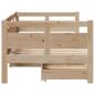 Preview: Tagesbett mit Schubladen 80x200 cm Massivholz Kiefer