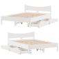 Preview: Massivholzbett mit Schubladen Weiß 150x200 cm Kiefer