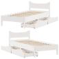 Preview: Massivholzbett mit Schubladen Weiß 90x200 cm Kiefer