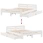 Preview: Massivholzbett ohne Matratze Weiß 150x200 cm Kiefernholz