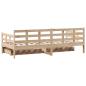 Preview: Tagesbett mit Schubladen 80x200 cm Massivholz Kiefer