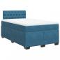 Preview: Boxspringbett mit Matratze Blau 120x200 cm Samt