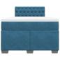 Preview: Boxspringbett mit Matratze Blau 120x200 cm Samt