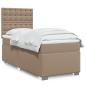 Preview: ARDEBO.de - Boxspringbett mit Matratze Cappuccino-Braun 90x200cm Kunstleder