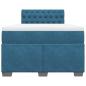 Preview: Boxspringbett mit Matratze Blau 120x190 cm Samt