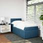 Preview: Boxspringbett mit Matratze Blau 100x200 cm Samt
