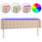 Preview: LED Kopfteil Cappuccino-Braun 183x16x78/88 cm Kunstleder