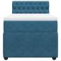 Preview: Boxspringbett mit Matratze Blau 100x200 cm Samt