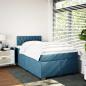 Preview: Boxspringbett mit Matratze Dunkelblau 120x200 cm Samt