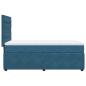 Preview: ARDEBO.de - Boxspringbett mit Matratze Blau 90x200 cm Samt