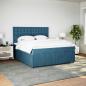 Preview: Boxspringbett mit Matratze Blau 180x200 cm Samt