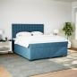 Preview: Boxspringbett mit Matratze Blau 180x200 cm Samt