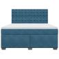 Preview: Boxspringbett mit Matratze Blau 180x200 cm Samt