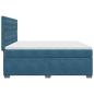 Preview: Boxspringbett mit Matratze Blau 180x200 cm Samt