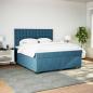 Preview: Boxspringbett mit Matratze Blau 180x200 cm Samt