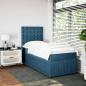 Preview: Boxspringbett mit Matratze Dunkelblau 90x200 cm Samt
