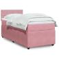 Preview: ARDEBO.de - Boxspringbett mit Matratze Rosa 90x200 cm Samt