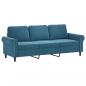 Preview: 3-Sitzer-Sofa Blau 180 cm Samt