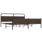 Preview: ARDEBO.de - Metallbett ohne Matratze Braun Eichen-Optik 200x200 cm