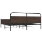 Preview: Metallbett ohne Matratze Braun Eichen-Optik 200x200 cm