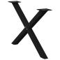 Preview: Couchtischbeine X-Form 2 Stk. Schwarz 70x(42-43) cm Stahl