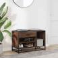 Preview: Schuhbank Braun Eichen-Optik 80x40x53,5 cm Holzwerkstoff Metall
