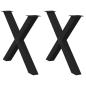 Preview: ARDEBO.de - Esstischbeine X-Form 2 Stk. Schwarz 90x(72-73) cm Stahl