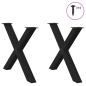 Preview: Esstischbeine X-Form 2 Stk. Schwarz 90x(72-73) cm Stahl