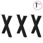 Preview: Esstischbeine X-Form 3 Stk. Schwarz 80x(72-73) cm Stahl