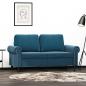 Preview: ARDEBO.de - 2-Sitzer-Sofa Blau 120 cm Samt
