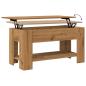 Preview: Couchtisch Artisan-Eiche 101x49x52 cm Holzwerkstoff