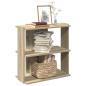 Preview: ARDEBO.de - Bücherregal 3 Böden Sonoma-Eiche 60x30x60 cm Holzwerkstoff