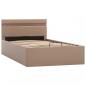 Preview: Stauraumbett mit LED Cappuccino-Braun Kunstleder 90×200cm