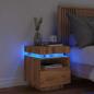Preview: ARDEBO.de - Nachttisch mit LED-Leuchten Artisan-Eiche 40x39x48,5 cm