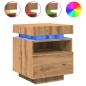 Preview: Nachttisch mit LED-Leuchten Artisan-Eiche 40x39x48,5 cm