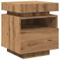 Preview: Nachttisch mit LED-Leuchten Artisan-Eiche 40x39x48,5 cm