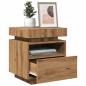 Preview: Nachttisch mit LED-Leuchten Artisan-Eiche 40x39x48,5 cm