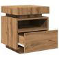 Preview: Nachttisch mit LED-Leuchten Artisan-Eiche 40x39x48,5 cm