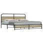 Preview: ARDEBO.de - Metallbett ohne Matratze Sonoma-Eiche 200x200 cm