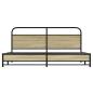 Preview: Metallbett ohne Matratze Sonoma-Eiche 183x213 cm