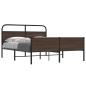Preview: ARDEBO.de - Metallbett ohne Matratze Braun Eichen-Optik 150x200 cm