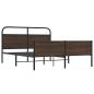 Preview: Metallbett ohne Matratze Braun Eichen-Optik 150x200 cm
