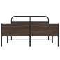 Preview: Metallbett ohne Matratze Braun Eichen-Optik 150x200 cm