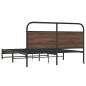 Preview: ARDEBO.de - Bettgestell ohne Matratze 150x200 cm Braun Eichen-Optik
