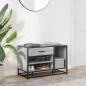 Preview: Schuhbank Grau Sonoma 80x40x53,5 cm Holzwerkstoff und Metall