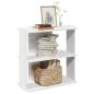 Preview: ARDEBO.de - Bücherregal 3 Böden Weiß 60x30x60 cm Holzwerkstoff