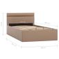 Preview: Bett mit Bettkasten LED Cappuccino-Braun Kunstleder 100x200 cm