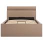 Preview: Bett mit Bettkasten LED Cappuccino-Braun Kunstleder 100x200 cm