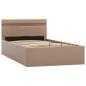 Preview: Bett mit Bettkasten LED Cappuccino-Braun Kunstleder 100x200 cm